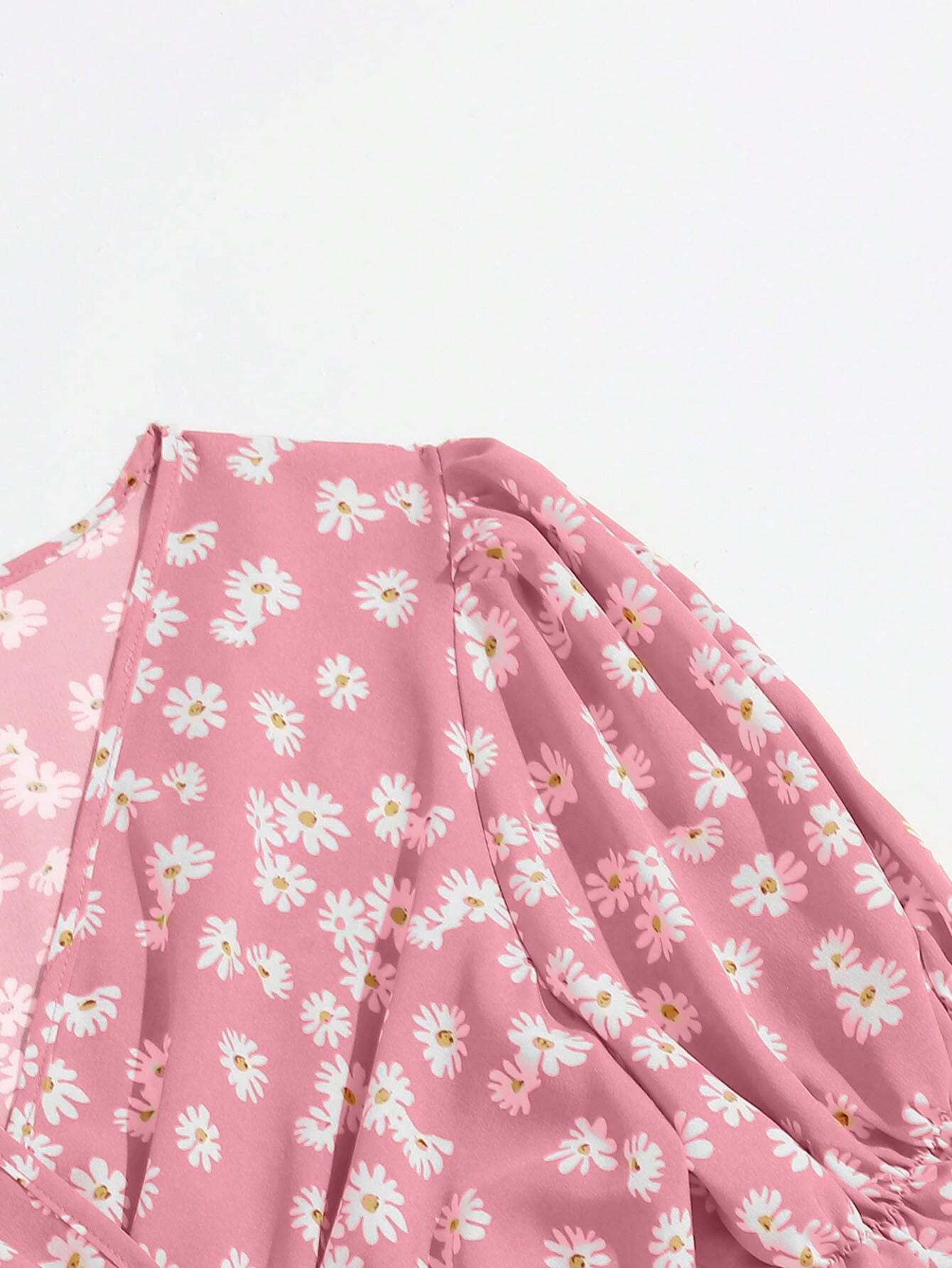  | SHEIN VCAY Cinching Waist Daisy Print Short Sleeve Shirt For Summer Vacation | Tee | Shein | OneHub