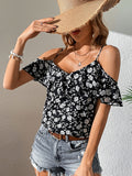  | SHEIN VCAY Floral Print Cold Shoulder Blouse | Blouse | Shein | OneHub