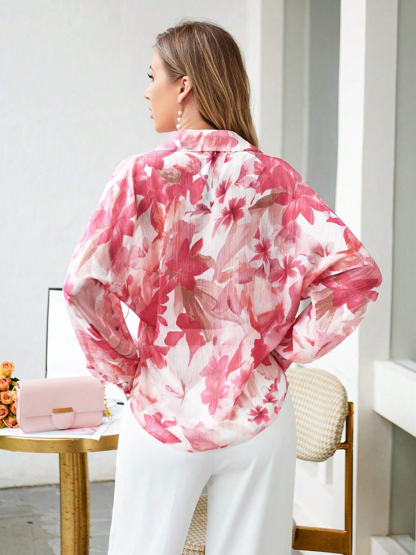  | SHEIN VCAY Floral Print Hidden Button Shirt | Shirt | Shein | OneHub