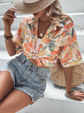  | SHEIN VCAY Leaves Print Crop Shirt | Shirt | Shein | OneHub
