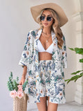  | SHEIN VCAY Summer Beach Tropical Print Blouse & Tie Front Shorts Two Piece Set | Top and Pant Set | Shein | OneHub
