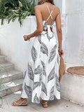  | SHEIN VCAY Summer Beach Tropical Print Tie Backless Cami Top & Split Thigh Skirt Two Piece Set | Top and Pant Set | Shein | OneHub