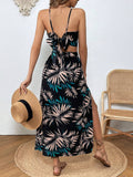  | SHEIN VCAY Tropical Print Cami Top & Split Thigh Skirt Two Piece Set | Top and Pant Set | Shein | OneHub