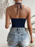  | SHEIN WYWH Solid Halter Neck Backless Cami Bodysuit | Bodysuit | Shein | OneHub