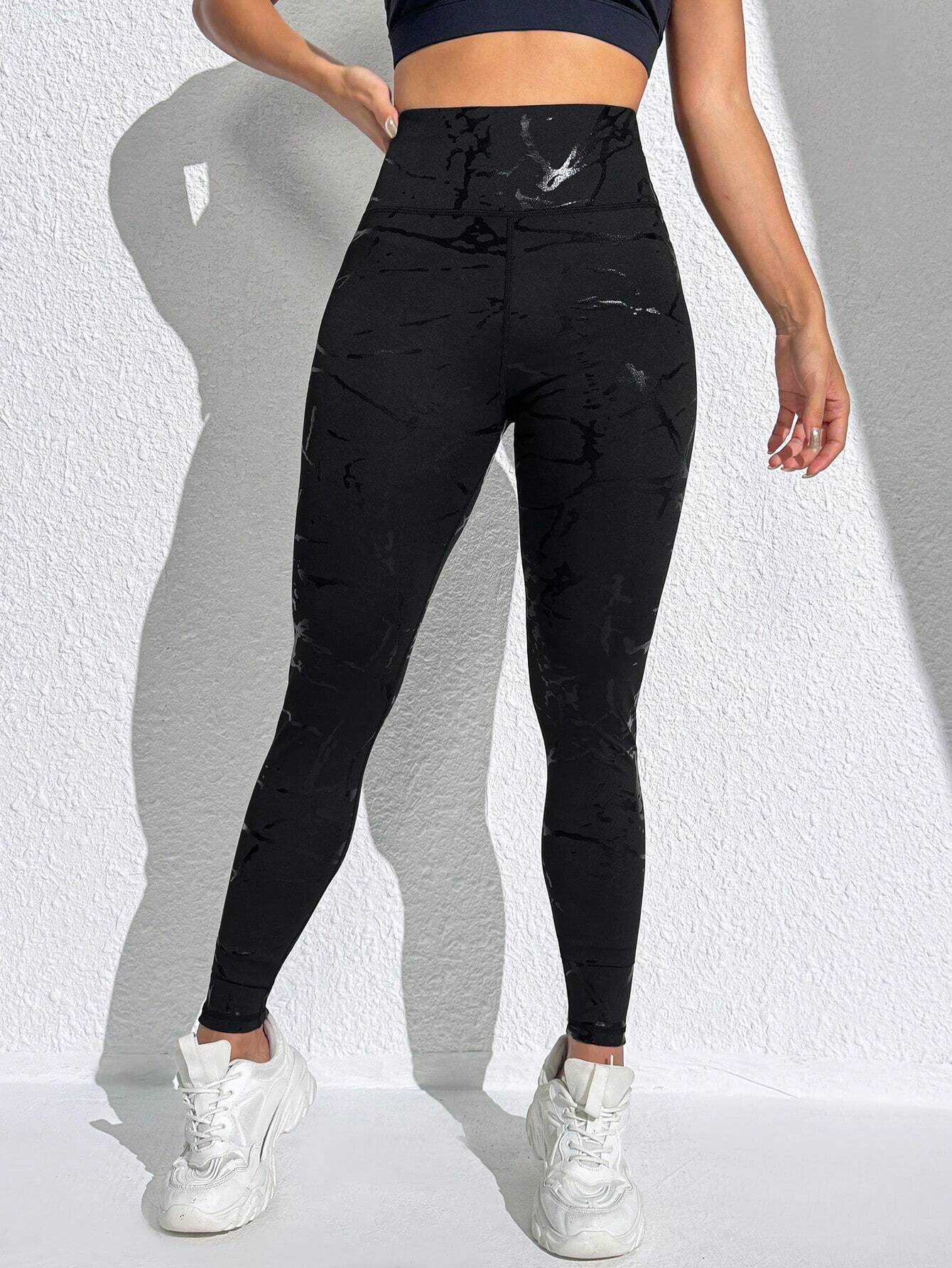  | SHEIN With My Calm Women High Waist Lifting Yoga Pants With Metallic Foil Print | Sports Leggings | Shein | OneHub