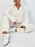 | SHEIN X Antonella SHEIN Frenchy Drop Shoulder Flannel Sweatshirt & Trousers | Sweater | Shein | OneHub