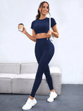  | SHEIN Yoga Basic Women's Seamless High Elasticity Sport Short Sleeve Top And Pants Set Workout Set | Leggings | Shein | OneHub