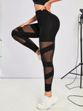  | SHEIN Yoga Sxy Mesh Insert Wideband Waist Sports Leggings | Sports Leggings | Shein | OneHub