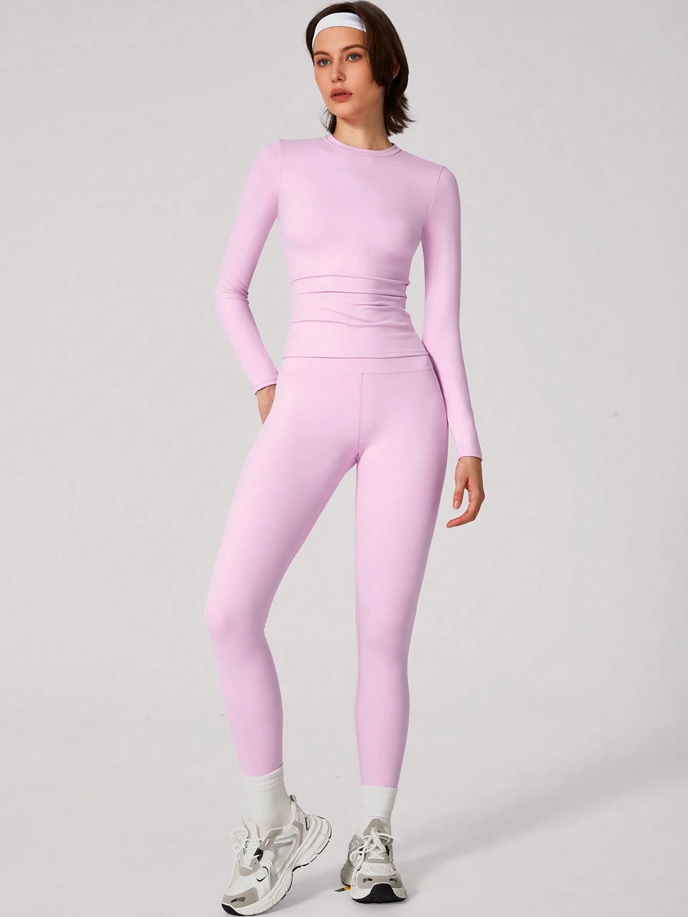  | SHEIN Set Women Simple Solid Color Sports Top And Pants Base Set Yoga Daily | Leggings | Shein | OneHub