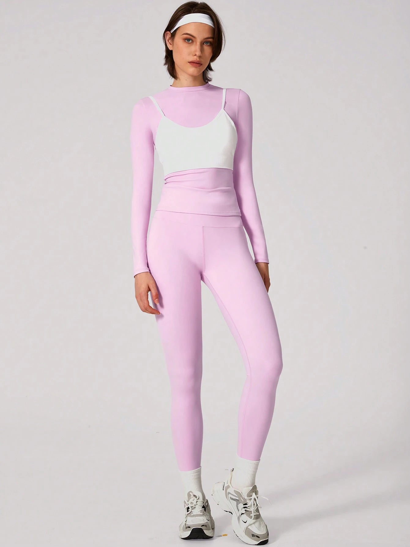  | SHEIN Set Women Simple Solid Color Sports Top And Pants Base Set Yoga Daily | Leggings | Shein | OneHub