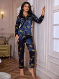  | SHEIN LuxeNights Leopard Print Contrast Piping Satin PJ Set / Pajama Set | Night Dress | Shein | OneHub