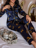 | SHEIN LuxeNights Leopard Print Contrast Piping Satin PJ Set / Pajama Set | Night Dress | Shein | OneHub