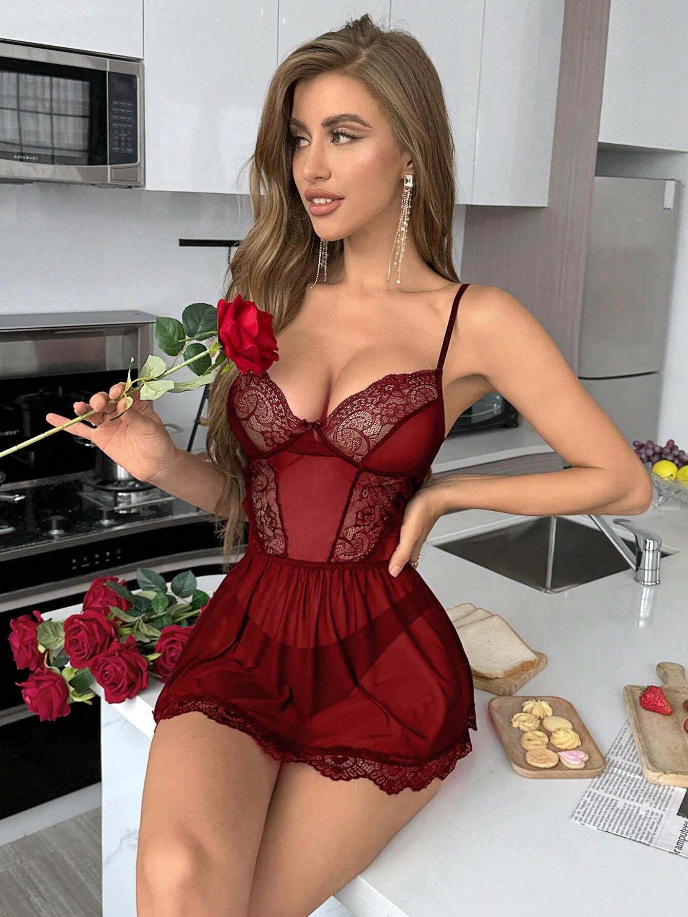  | SHEIN SilkySpell Mesh Perspective Ballet Style Camisole Sexy Pajama Night Dress Bridallingerie | Lingerie | Shein | OneHub