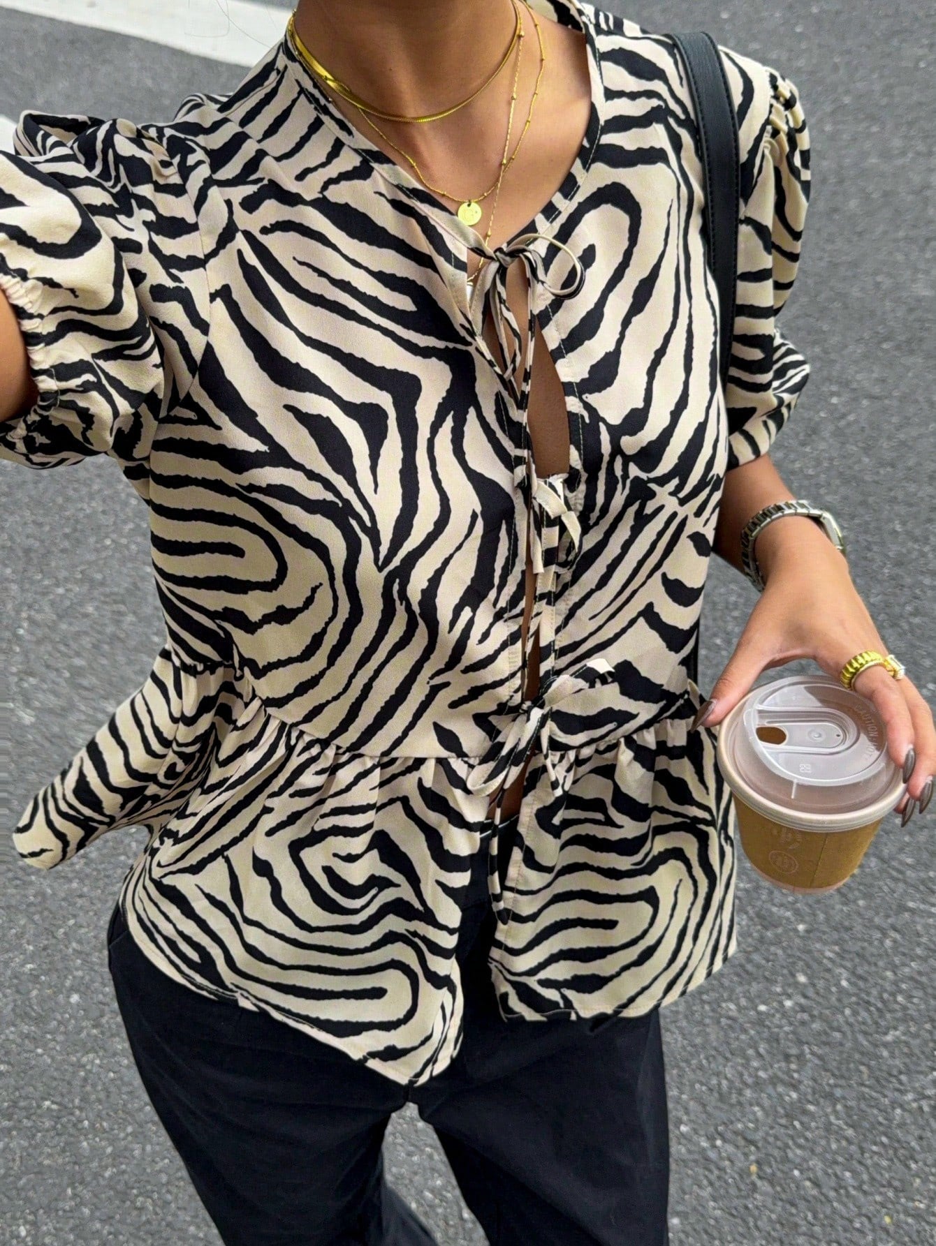 SHEIN Siren Gaze Women's Round Neck Short Sleeve Shirt