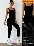  | SHEIN Slayoga Tight-Fitting Stretchy Casual Sexy Sleeveless Bra Back Slimming Tummy Control Elegant Sports Fitness Vintage Leg Lengthening Yoga Jumpsuit | Jumpsuit | Shein | OneHub