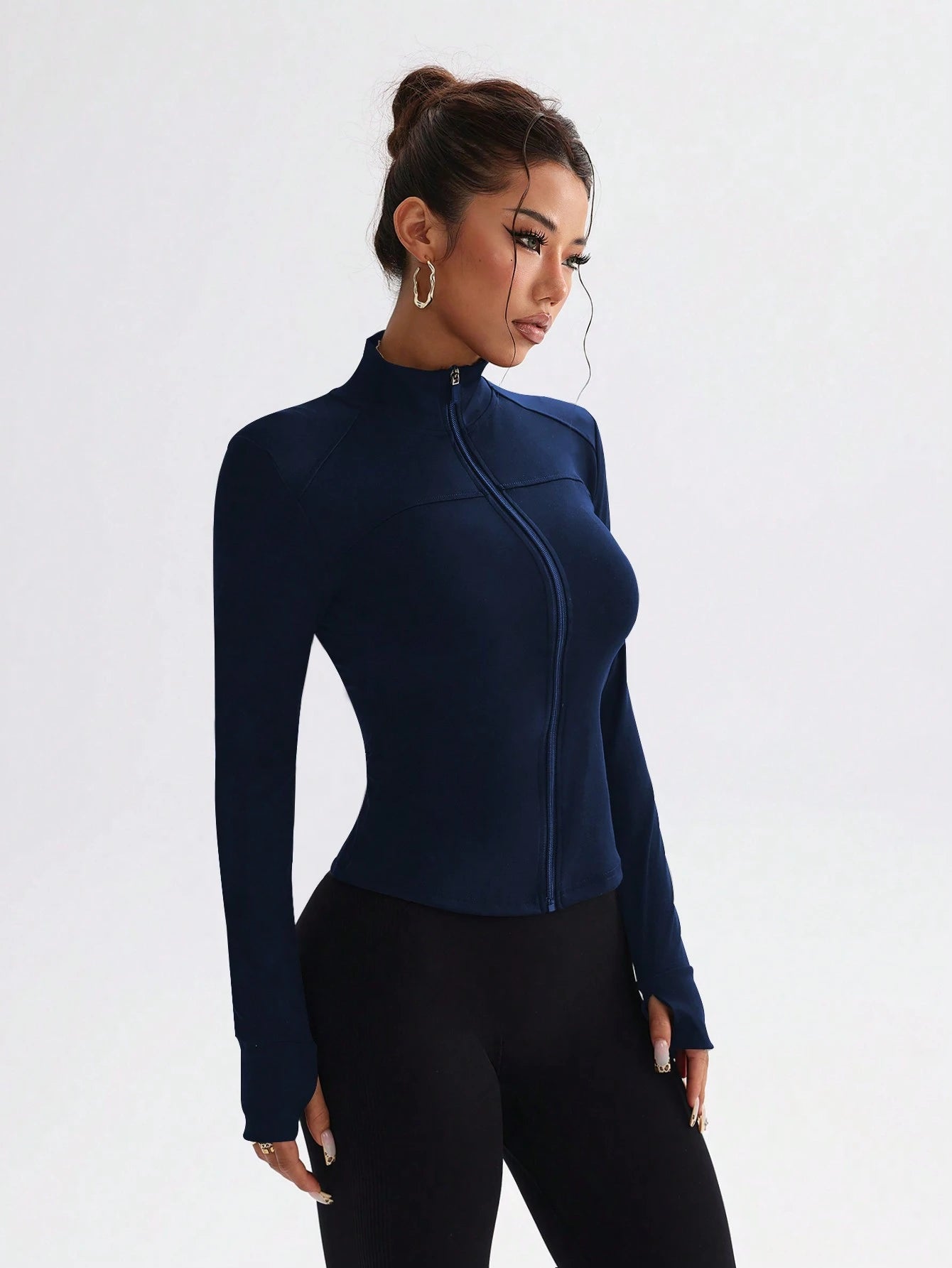  | SHEIN Slim Fit Athletic Yoga Jacket With Zipper, Stretchy & Form-Fitting For Fitness, Running, Casual Living & Workout | Sports Jacket | Shein | OneHub