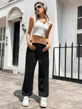 | SHEIN Solid Drawstring Waist Slant Pocket Sweatpants | Pants | Shein | OneHub