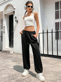  | SHEIN Solid Drawstring Waist Slant Pocket Sweatpants | Pants | Shein | OneHub