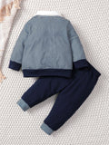  | SHEIN Souflis Baby Boy Striped Bow Front 2 In 1 Sweatshirt & Sweatpants | Dress | Shein | OneHub
