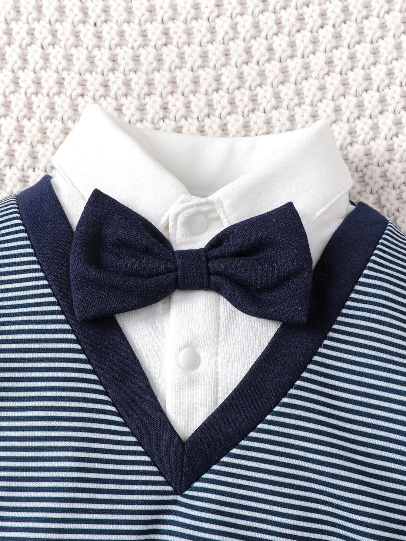  | SHEIN Souflis Baby Boy Striped Bow Front 2 In 1 Sweatshirt & Sweatpants | Dress | Shein | OneHub