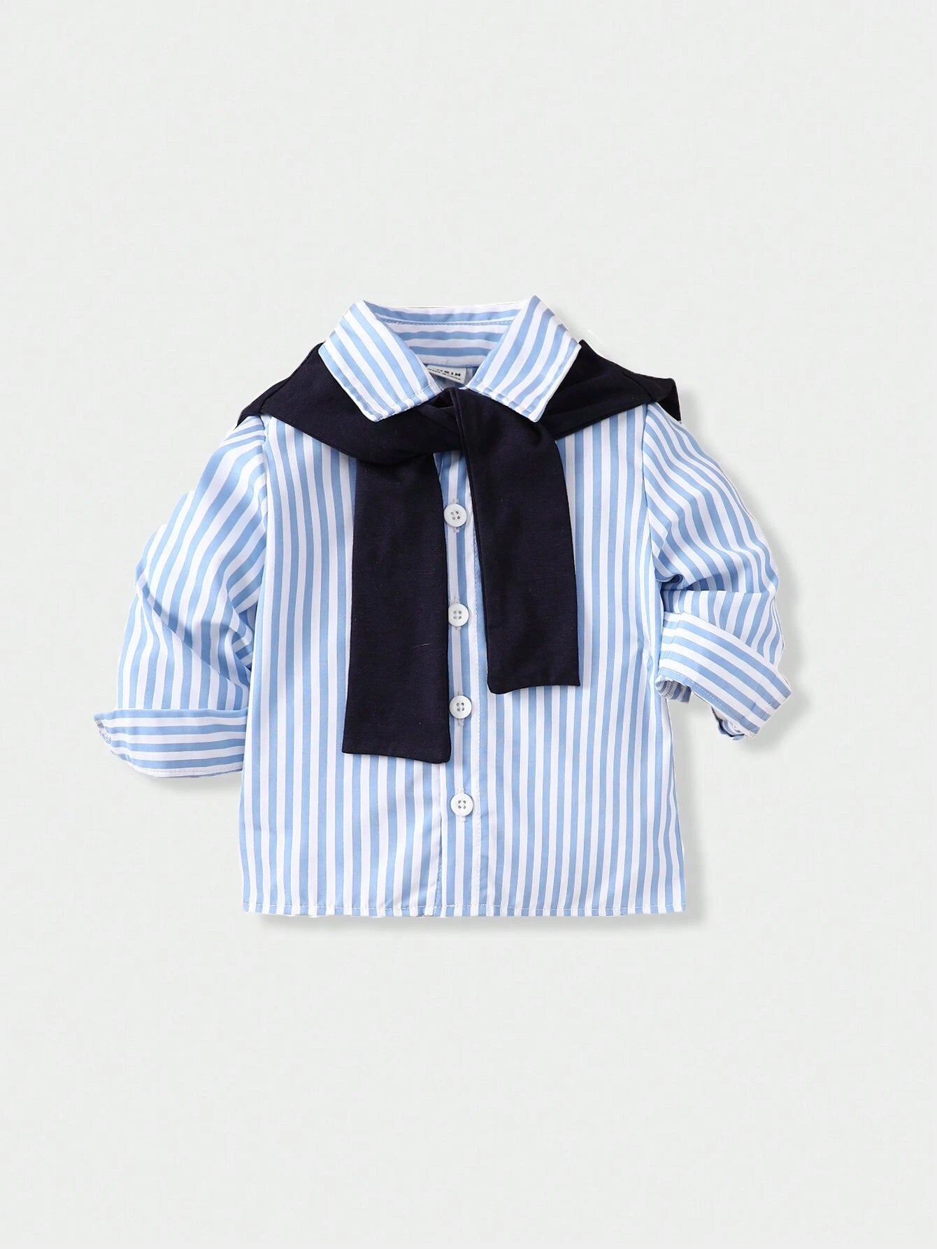  | SHEIN Souflis Baby Boy's French Style Striped Shirt With Shawl Collar For Spring And Summer Vacation, Daily Leisure Look | Dress | Shein | OneHub