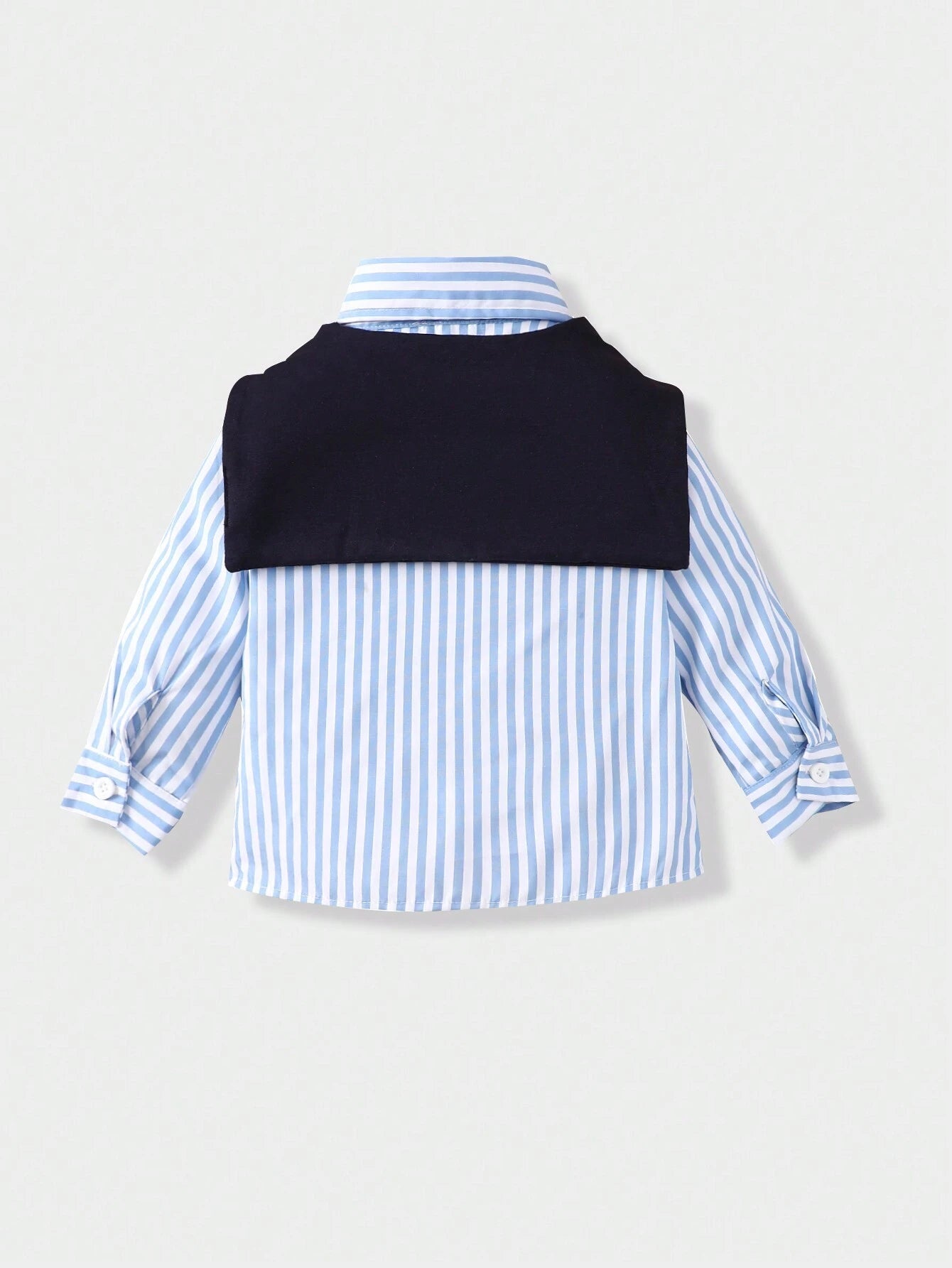  | SHEIN Souflis Baby Boy's French Style Striped Shirt With Shawl Collar For Spring And Summer Vacation, Daily Leisure Look | Dress | Shein | OneHub