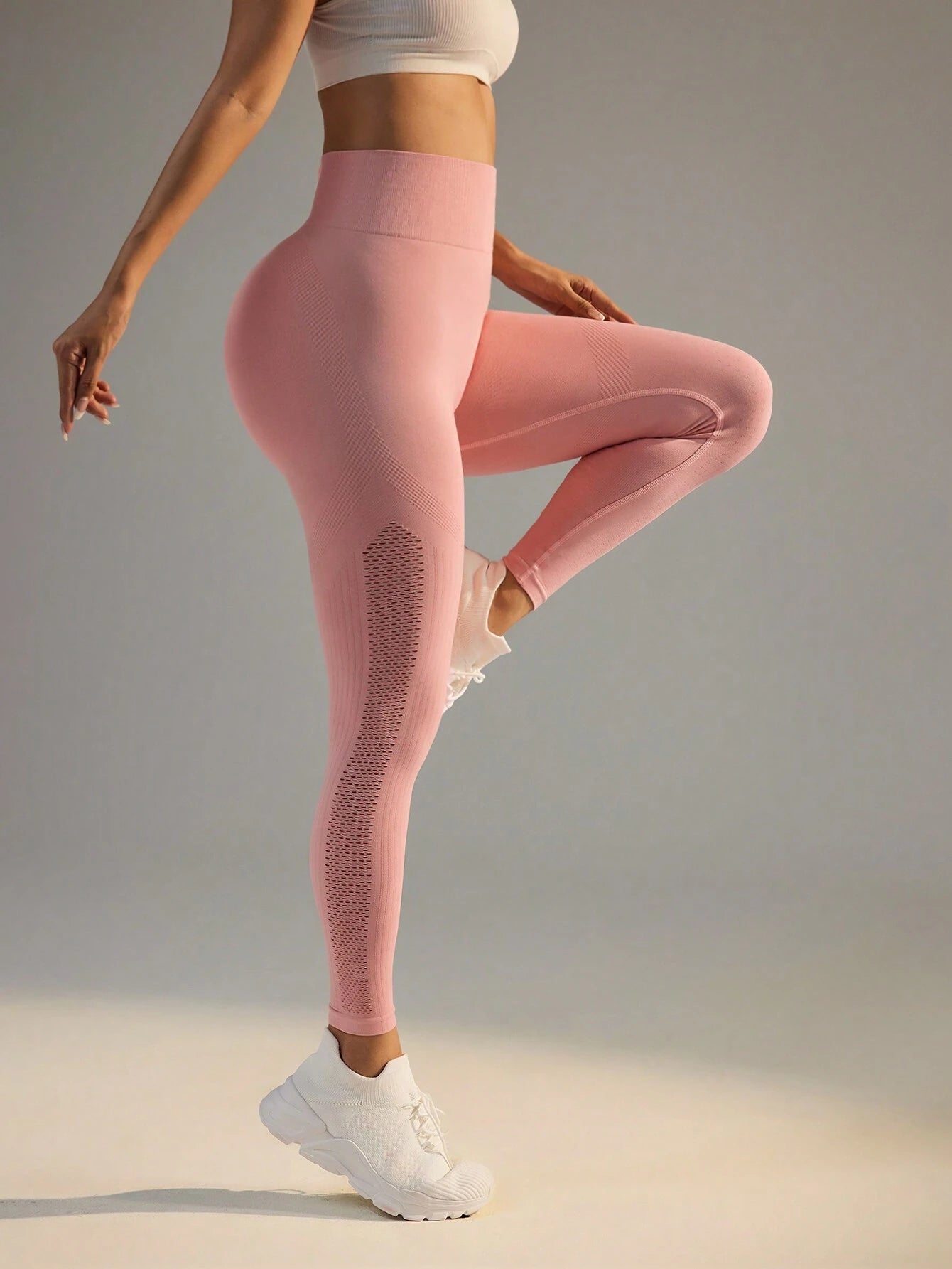 SHEIN Sovereign Charm Women's Seamless High Waist Solid Color Workout Leggings