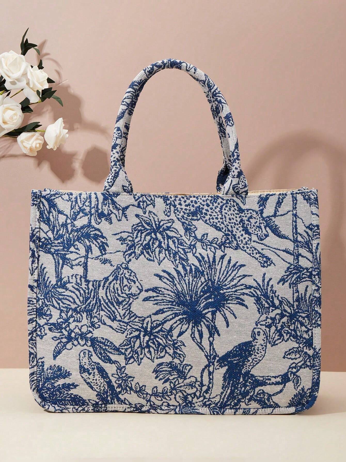  | SHEIN Spring New Embroidered Jacquard Large Capacity Handbag Shoulder Bag (Pattern Random) | Bags | Shein | OneHub