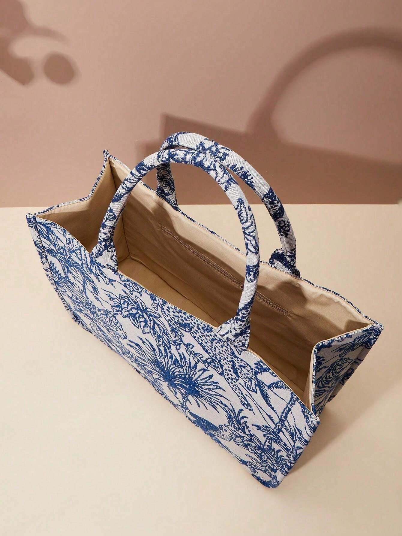  | SHEIN Spring New Embroidered Jacquard Large Capacity Handbag Shoulder Bag (Pattern Random) | Bags | Shein | OneHub