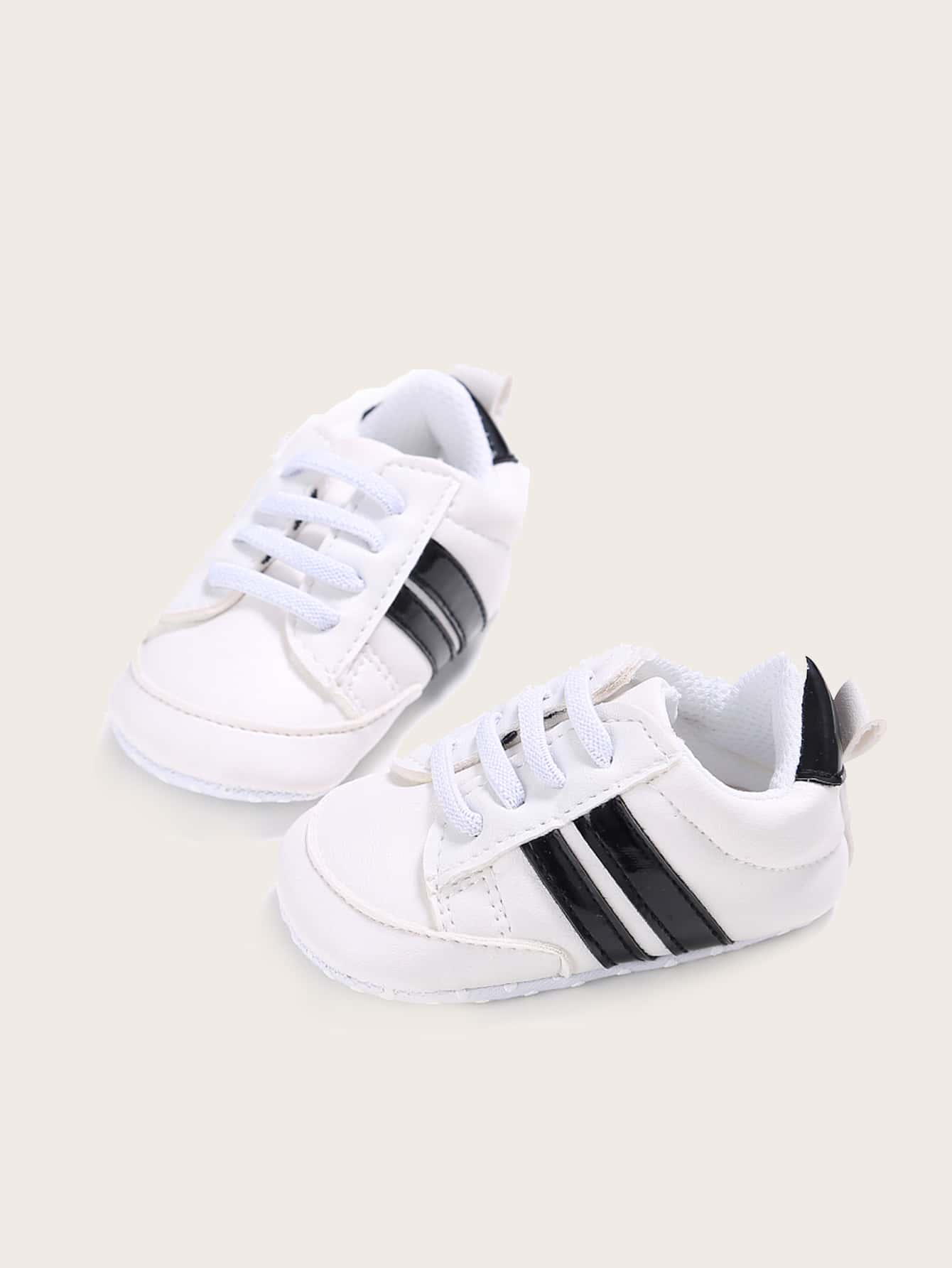 SHEIN Spring & Autumn 0-1 Year Old Baby Shoes, Soft Sole Sports Toddler Shoes, White Baby Boys' Popular Model