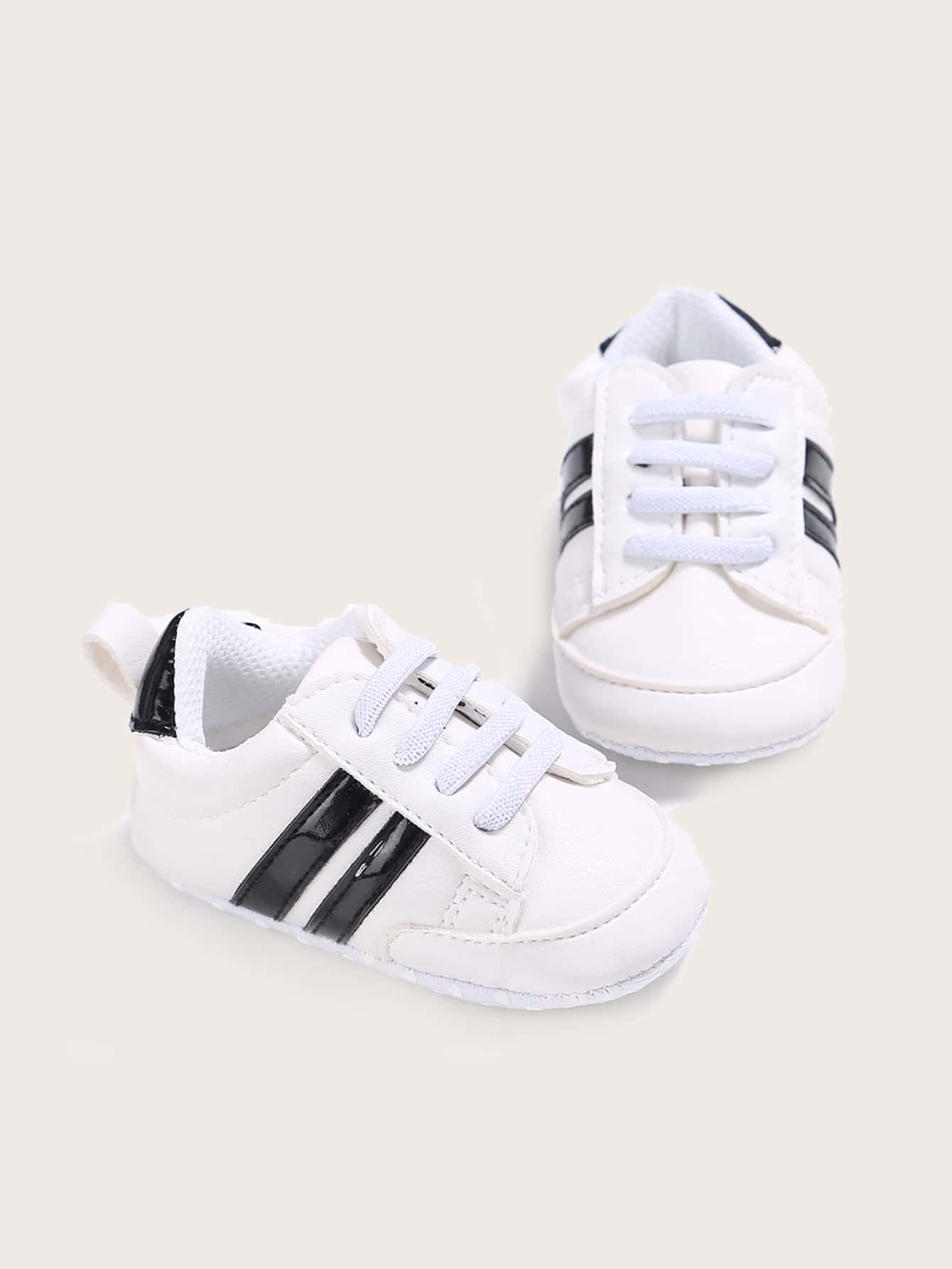 SHEIN Spring & Autumn 0-1 Year Old Baby Shoes, Soft Sole Sports Toddler Shoes, White Baby Boys' Popular Model