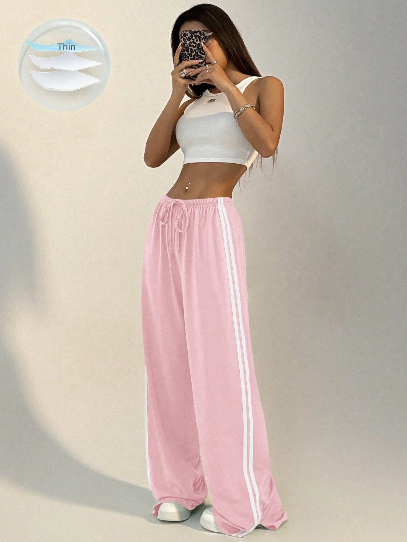  | SHEIN StreetHx 1pc Sports Style Drawstring Side Stripe Straight Sweatpants | Pants | Shein | OneHub