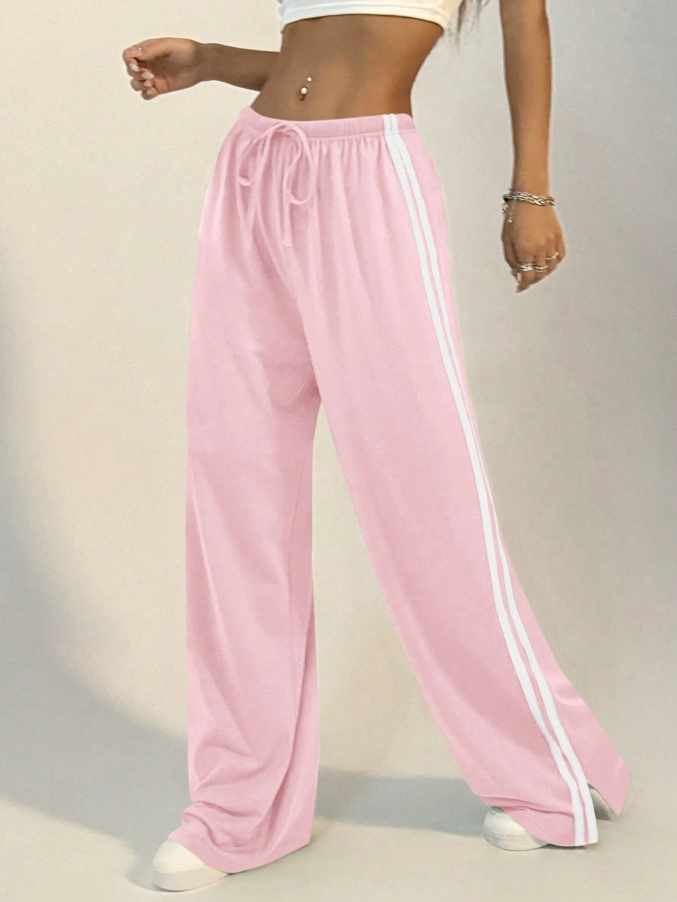  | SHEIN StreetHx 1pc Sports Style Drawstring Side Stripe Straight Sweatpants | Pants | Shein | OneHub
