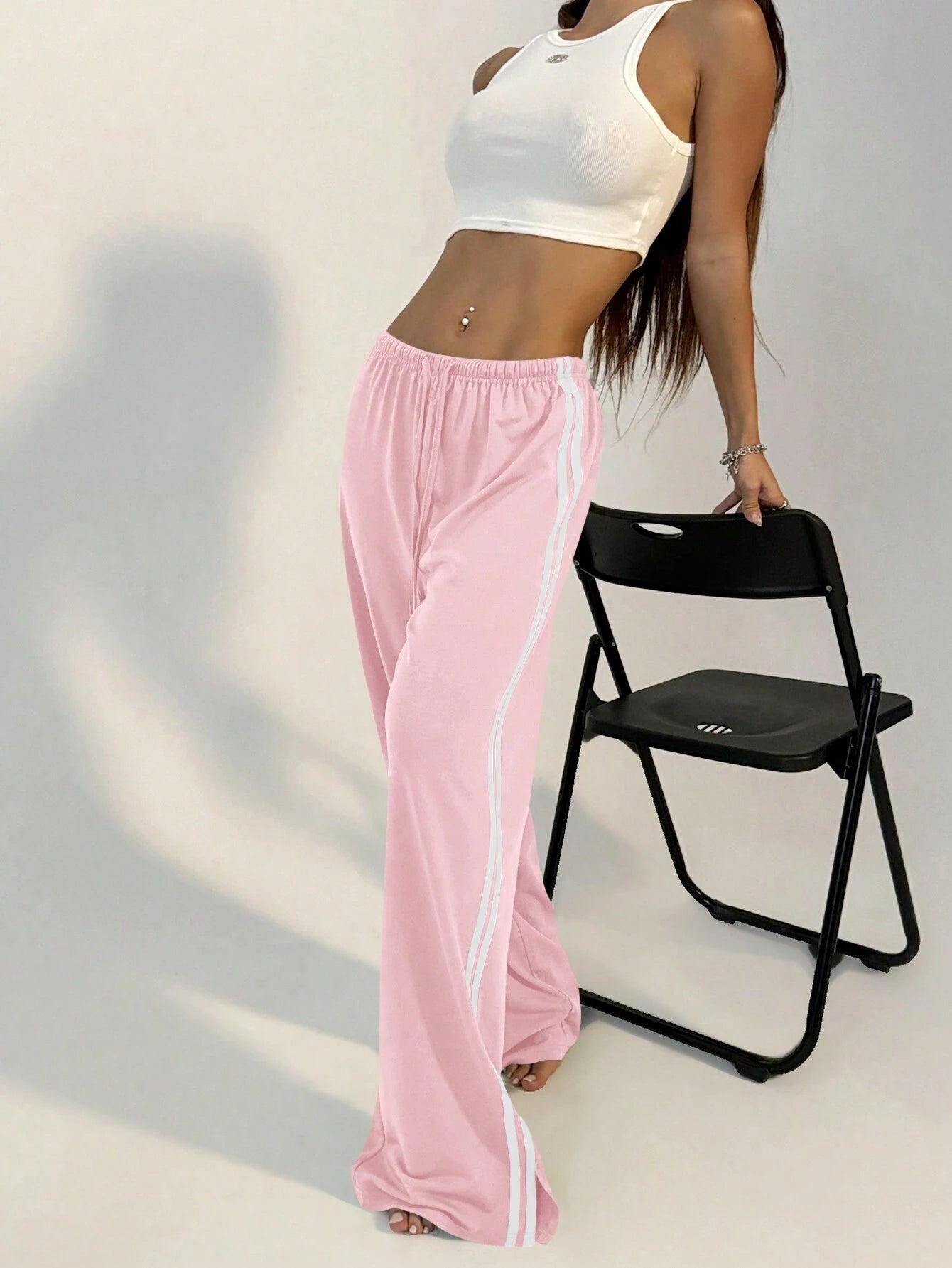  | SHEIN StreetHx 1pc Sports Style Drawstring Side Stripe Straight Sweatpants | Pants | Shein | OneHub