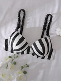  | SHEIN Striped Splice Non Padded Wire Free Lace Trim Cute Women Bras | Lingerie | Shein | OneHub