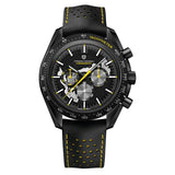 Pagani Design Black Leather Strap Black Dial Chronograph Quartz Watch for Men - PD1779
