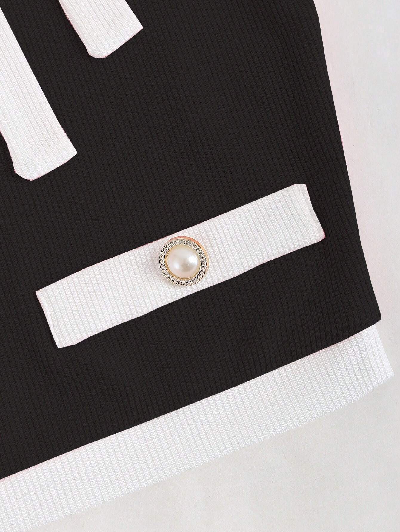  | SHEIN Sweetra Contrast Trim Tie Front Tee Graphic Tees Women Tops | Tee | Shein | OneHub