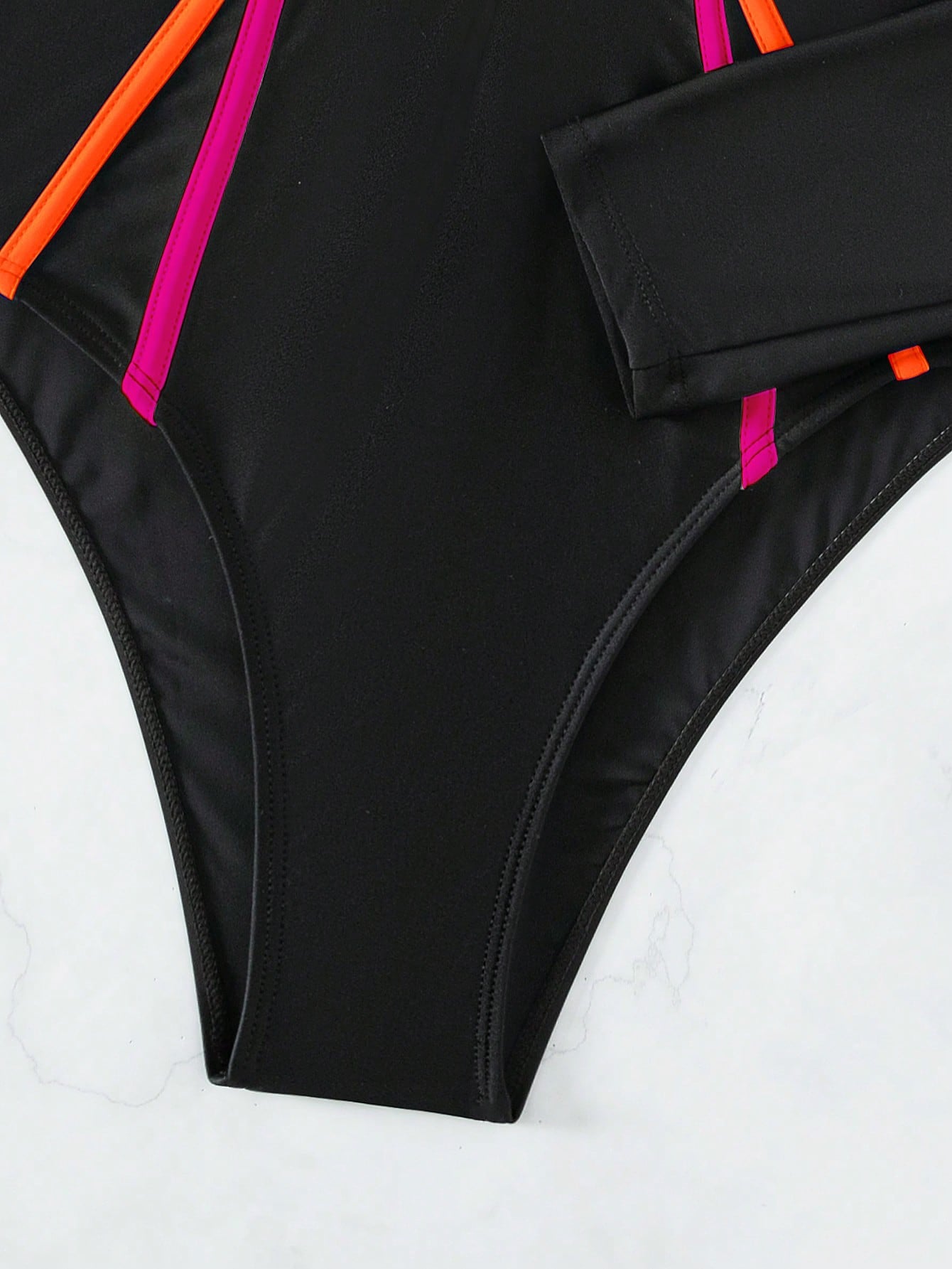  | SHEIN Swim SPRTY Summer Beach Contrast Binding Zipper Front One Piece Swimsuit | Lingerie | Shein | OneHub