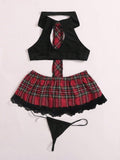 | SHEIN Tartan Costume Lingerie Set With Thong | Lingerie | Shein | OneHub