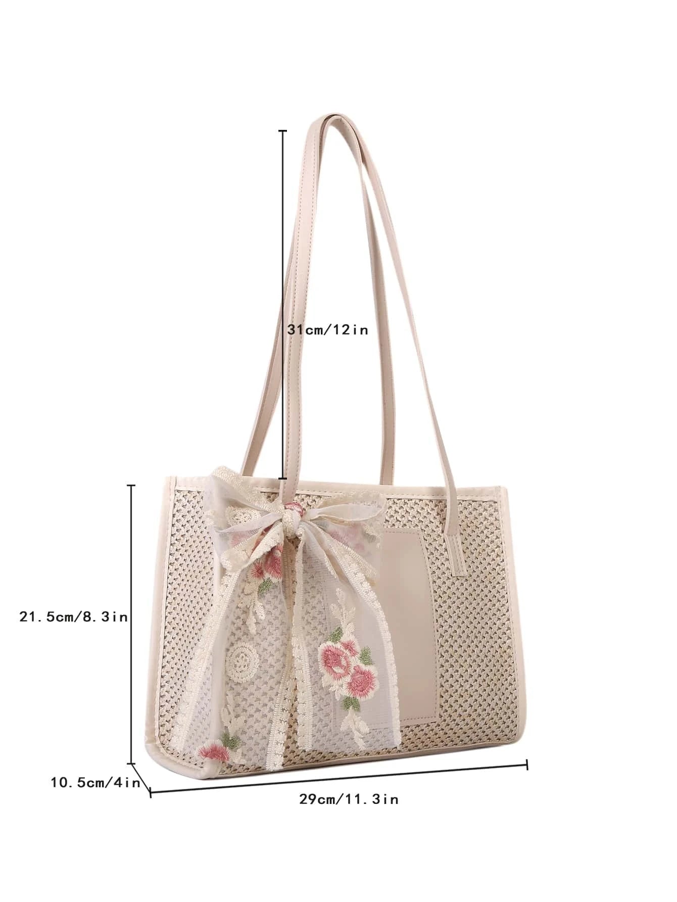  | Trendy Lightweight,Casual Bow Decor Straw Bag For Teen Girls Women College Students Perfect For College | Bags | Shein | OneHub
