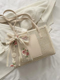  | Trendy Lightweight,Casual Bow Decor Straw Bag For Teen Girls Women College Students Perfect For College | Bags | Shein | OneHub