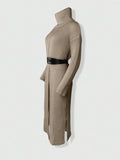  | SHEIN Turtleneck Slit Dress, Long Sleeve Casual Party Club Dress, Elegant & Unique Design | Dress | Shein | OneHub