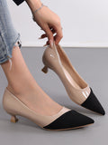  | SHEIN Two Tone Point Toe Heeled Court Pumps, Multicolor Elegant Color Blocking Women's High Heel Single Shoes | Sandal | Shein | OneHub