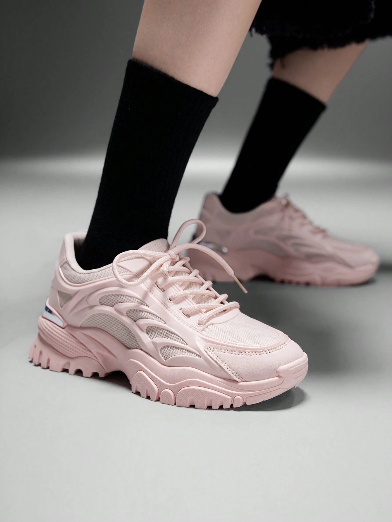 SHEIN Vate Woman Shoes Thick Sole Fashion Lightweight Pink Outdoor Sneaker