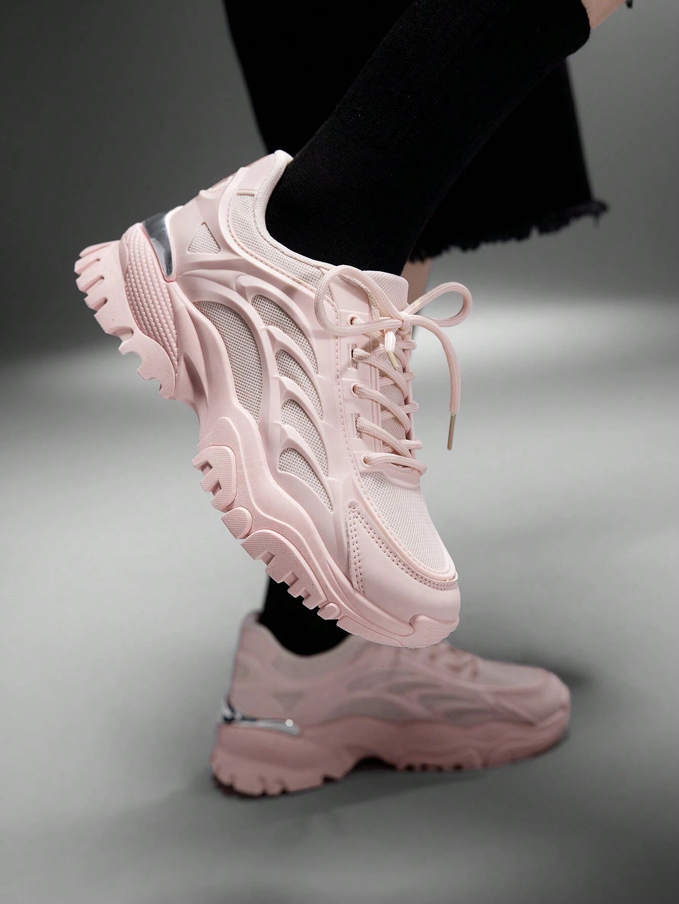 SHEIN Vate Woman Shoes Thick Sole Fashion Lightweight Pink Outdoor Sneaker