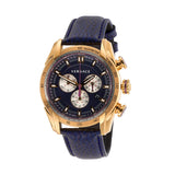 Versace V-Ray Blue Leather Strap Blue Dial Chronograph Quartz Watch for Men - VDB 030014