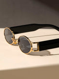  | SHEIN Vintage 1pc Classic Oval Shaped Gold Frame & Tea Legs Decor Fashion Eyeglasses | Sunglasses | Shein | OneHub