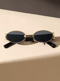  | SHEIN Vintage 1pc Classic Oval Shaped Gold Frame & Tea Legs Decor Fashion Eyeglasses | Sunglasses | Shein | OneHub