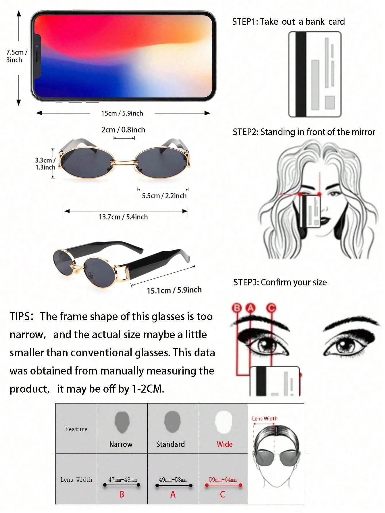  | SHEIN Vintage 1pc Classic Oval Shaped Gold Frame & Tea Legs Decor Fashion Eyeglasses | Sunglasses | Shein | OneHub