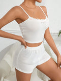  | SHEIN Waffle Comfortable Camisole & Shorts Pajama Set | Lingerie | Shein | OneHub